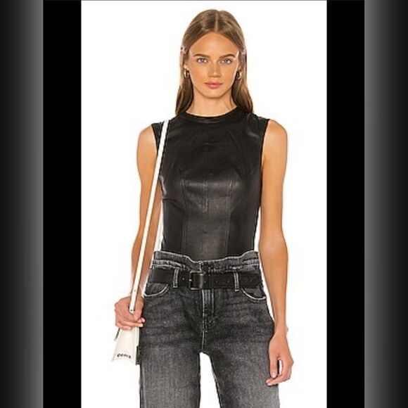 Claire 100% Lambskin Black Bodysuit in Nightlife 2. Size S - Picture 1 of 11